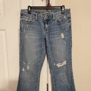 🎉HP!🎉 American Eagle Distressed Flare Leg Jean, Size 8 Short